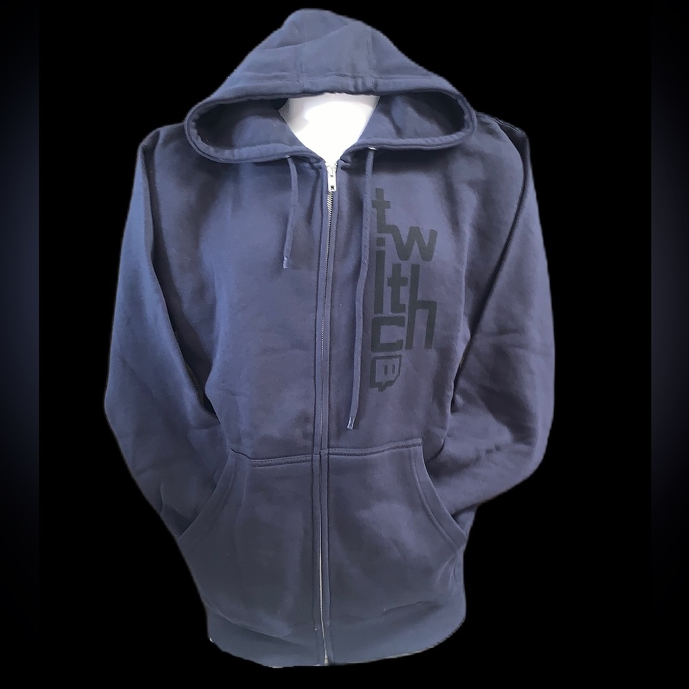 Twitch TV Navy Blue Zip Up Hoodie Size L